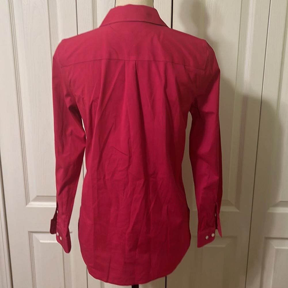 Talbots Pink Half Button Down Wrinkle Resistant T… - image 4